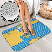 United States Virgin Islands Bathroom Set with Blue Yellow Ocean Design and Eagle Map Pattern - Wonder Print Shop