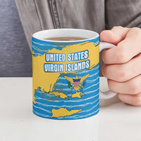 United States Virgin Islands Ceramic Mug with Blue Yellow Ocean Design and Eagle Map Pattern - Wonder Print Shop