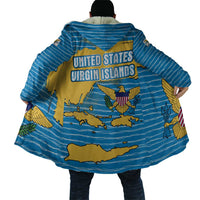 United States Virgin Islands Cloak with Blue Yellow Ocean Design and Eagle Map Pattern - Wonder Print Shop