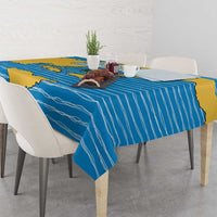 United States Virgin Islands Tablecloth with Blue Yellow Ocean Design and Eagle Map Pattern - Wonder Print Shop