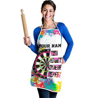 Colorful Dartboard and Splatter Paint Darts Apron Personalized Motivational Quote - Wonder Print Shop