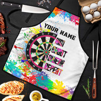 Colorful Dartboard and Splatter Paint Darts Apron Personalized Motivational Quote - Wonder Print Shop