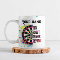 Colorful Dartboard and Splatter Paint Darts Ceramic Mug Personalized Motivational Quote - Wonder Print Shop