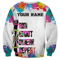 Colorful Dartboard and Splatter Paint Darts Sweatshirt Personalized Motivational Quote - Wonder Print Shop