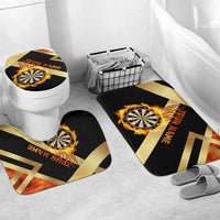Flaming Dartboard Darts Bathroom Set Personalized Bold Geometric Patterns - Wonder Print Shop