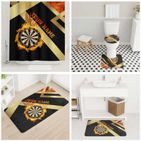 Flaming Dartboard Darts Bathroom Set Personalized Bold Geometric Patterns - Wonder Print Shop