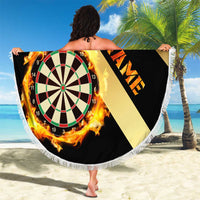 Flaming Dartboard Darts Beach Blanket Personalized Bold Geometric Patterns - Wonder Print Shop