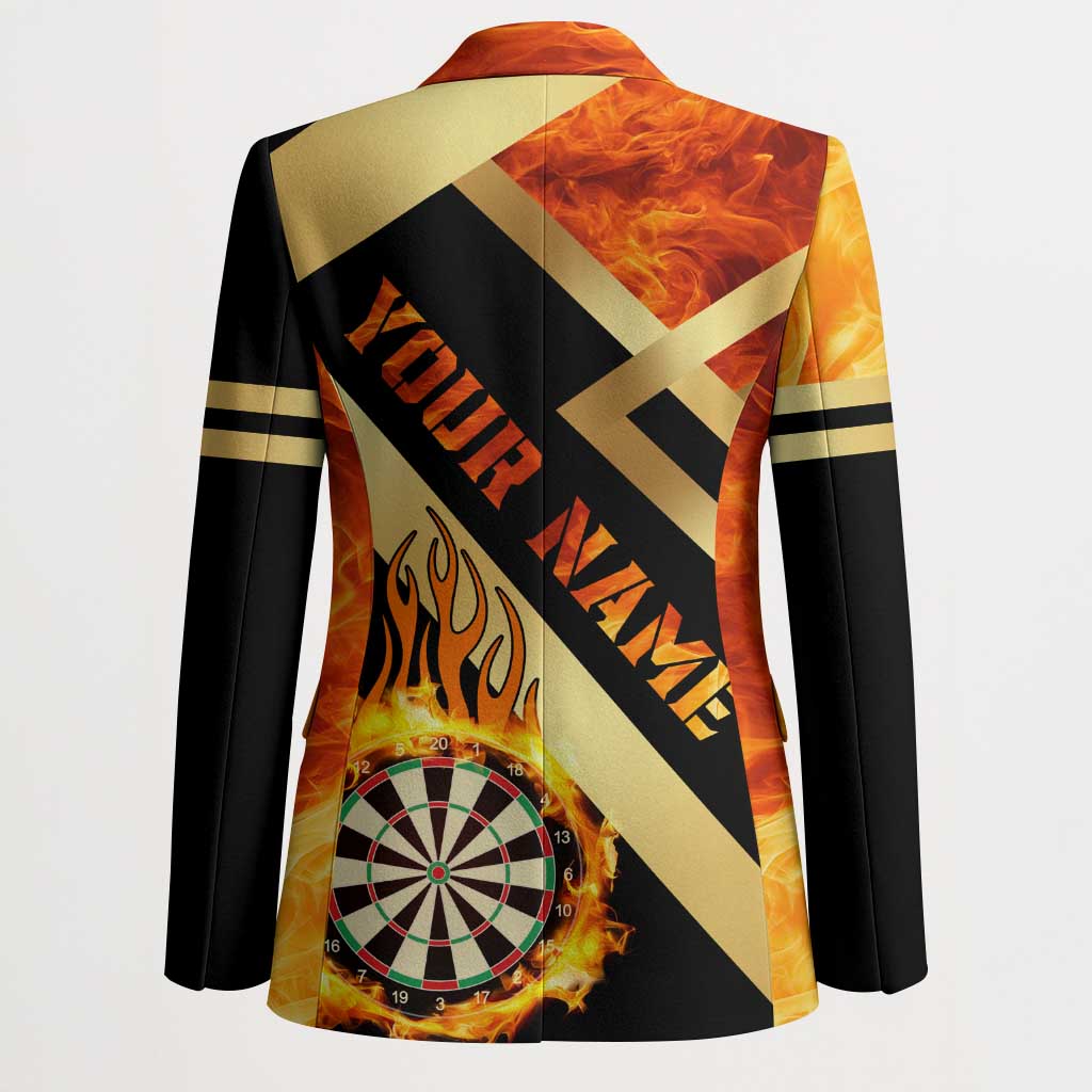 Flaming Dartboard Darts Blazer Personalized Bold Geometric Patterns - Wonder Print Shop