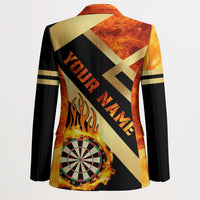 Flaming Dartboard Darts Blazer Personalized Bold Geometric Patterns - Wonder Print Shop