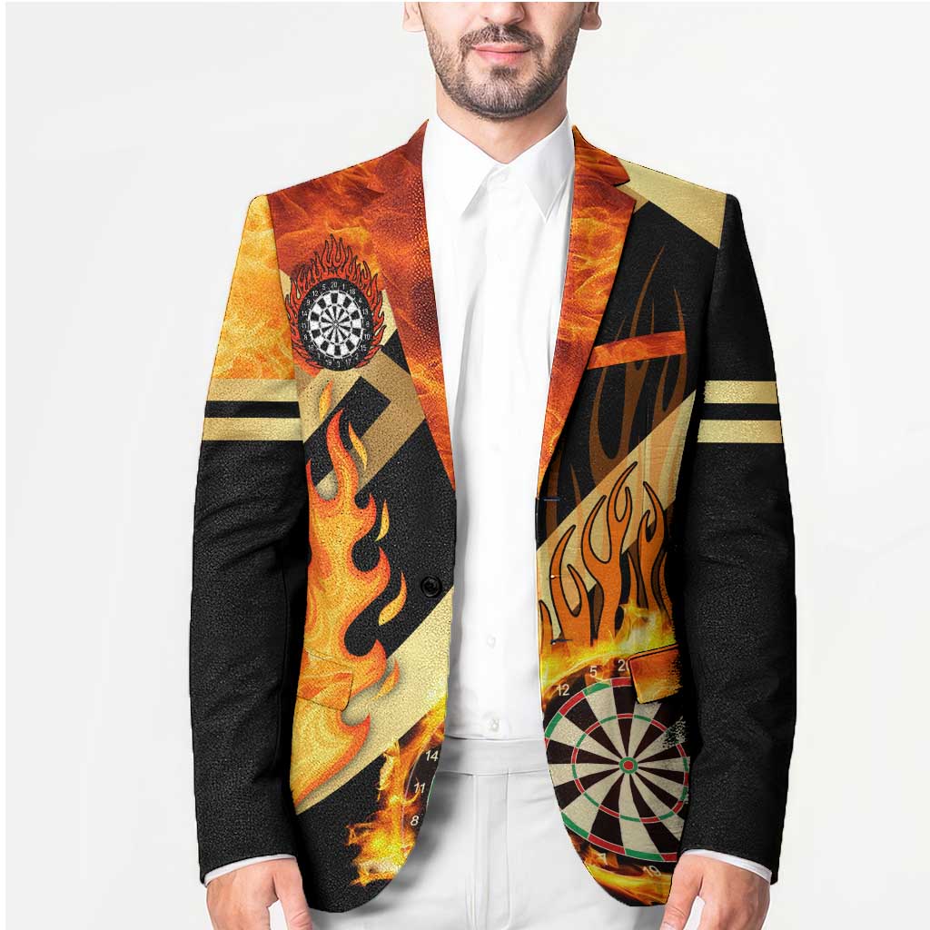 Flaming Dartboard Darts Blazer Personalized Bold Geometric Patterns - Wonder Print Shop