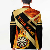 Flaming Dartboard Darts Blazer Personalized Bold Geometric Patterns - Wonder Print Shop