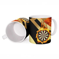 Flaming Dartboard Darts Ceramic Mug Personalized Bold Geometric Patterns - Wonder Print Shop