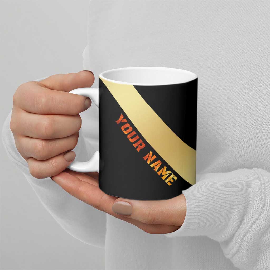 Flaming Dartboard Darts Ceramic Mug Personalized Bold Geometric Patterns - Wonder Print Shop