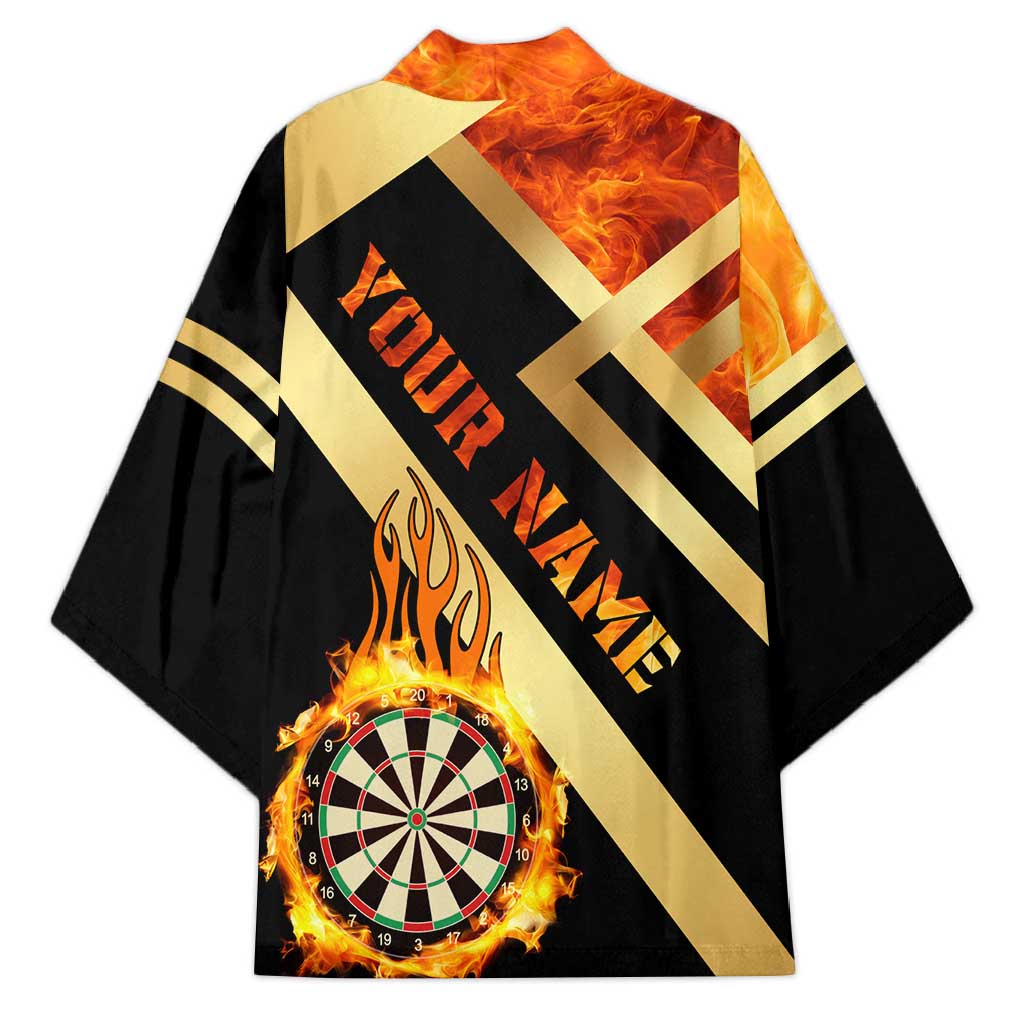 Flaming Dartboard Darts Kimono Personalized Bold Geometric Patterns - Wonder Print Shop
