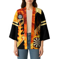 Flaming Dartboard Darts Kimono Personalized Bold Geometric Patterns - Wonder Print Shop