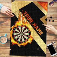 Flaming Dartboard Darts Puzzle Personalized Bold Geometric Patterns - Wonder Print Shop