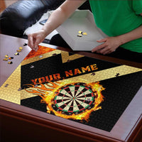 Flaming Dartboard Darts Puzzle Personalized Bold Geometric Patterns - Wonder Print Shop