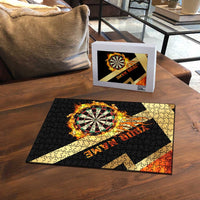 Flaming Dartboard Darts Puzzle Personalized Bold Geometric Patterns - Wonder Print Shop