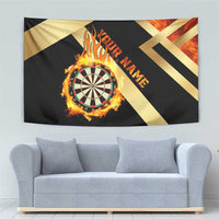 Flaming Dartboard Darts Tapestry Personalized Bold Geometric Patterns - Wonder Print Shop