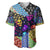 Skull Pattern Baseball Jersey Colorful Skull Pattern Mix - Wonder Print Shop