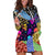 Skull Pattern Hoodie Dress Colorful Skull Pattern Mix - Wonder Print Shop