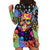 Skull Pattern Hoodie Dress Colorful Skull Pattern Mix - Wonder Print Shop