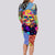 Skull Pattern Long Sleeve Bodycon Dress Colorful Skull Pattern Mix - Wonder Print Shop