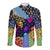 Skull Pattern Long Sleeve Button Shirt Colorful Skull Pattern Mix - Wonder Print Shop