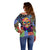 Skull Pattern Off Shoulder Sweater Colorful Skull Pattern Mix - Wonder Print Shop