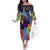 Skull Pattern Off The Shoulder Long Sleeve Dress Colorful Skull Pattern Mix - Wonder Print Shop