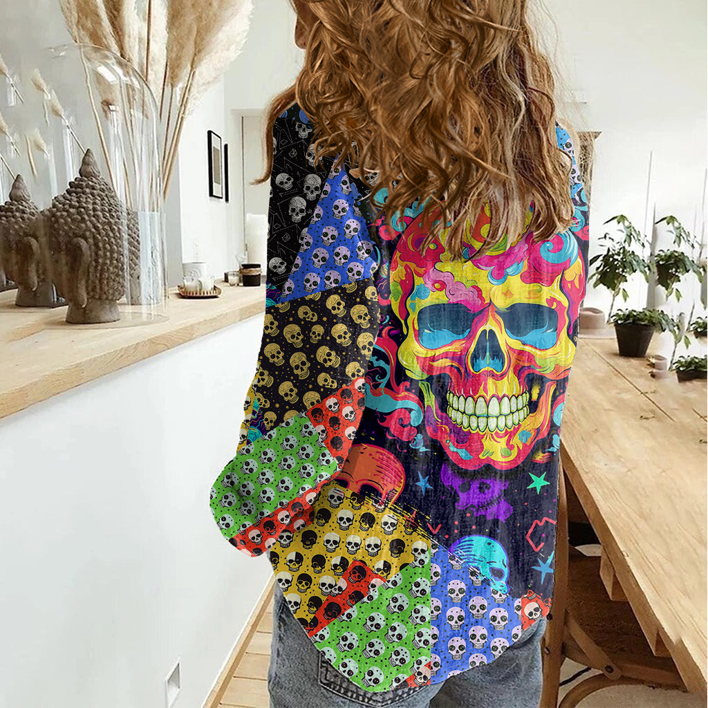 skull-pattern-women-casual-shirt-colorful-skull-pattern-mix