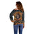 Halloween Skull Off Shoulder Sweater Pumpkin-Themed - Wonder Print Shop