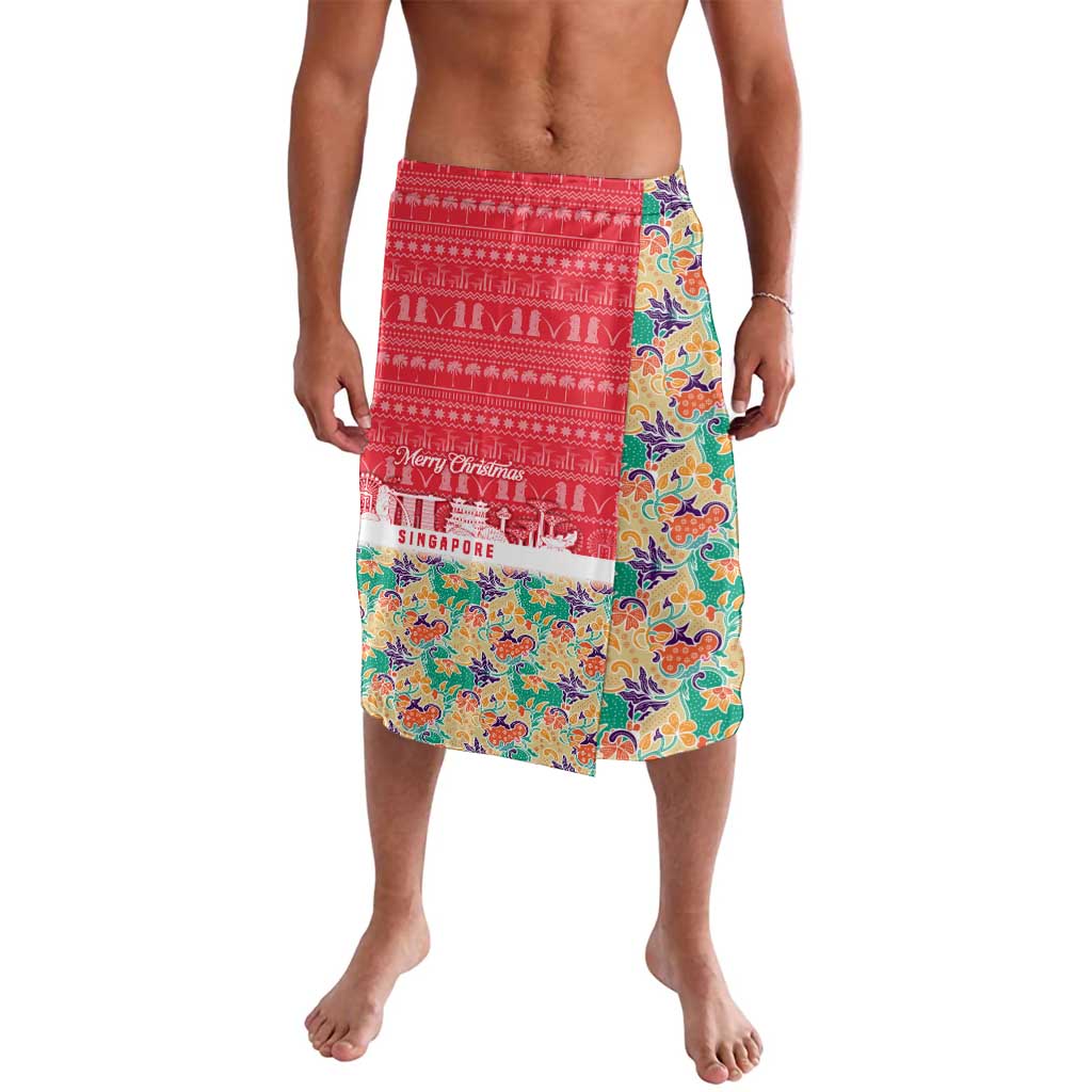 Singapore Christmas Lavalava with Skyline Batik Patterns Landmark Silhouettes and Festive Design - Wonder Print Shop