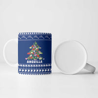 Anguilla Christmas Ceramic Mug with Santa Pineapple Floral Tree Island Crest and Tropical Pattern Design - Wonder Print Shop
