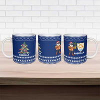 Anguilla Christmas Ceramic Mug with Santa Pineapple Floral Tree Island Crest and Tropical Pattern Design - Wonder Print Shop