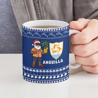 Anguilla Christmas Ceramic Mug with Santa Pineapple Floral Tree Island Crest and Tropical Pattern Design - Wonder Print Shop