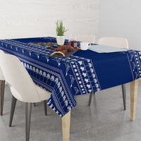 Anguilla Christmas Tablecloth with Santa Pineapple Floral Tree Island Crest and Tropical Pattern Design - Wonder Print Shop