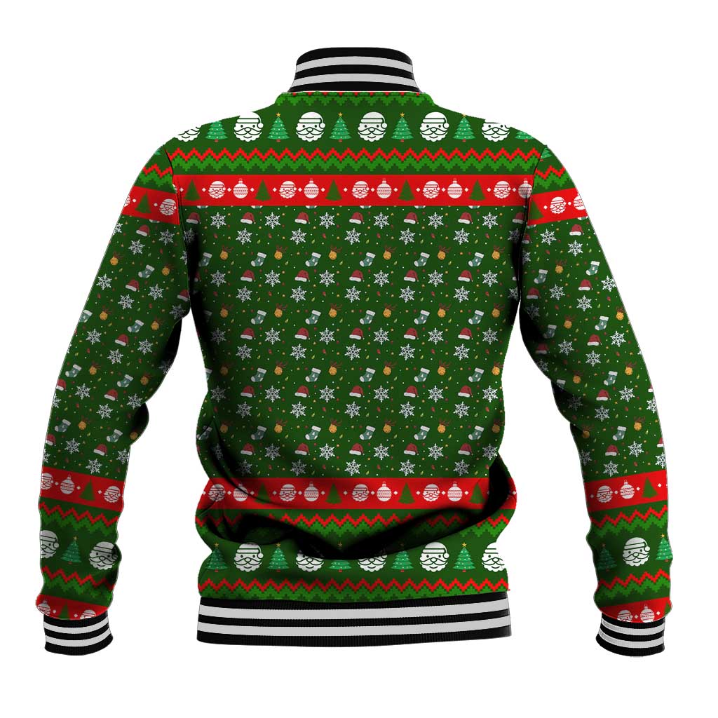 Awesome Firefighter Christmas Baseball Jacket Xmas Holiday Patterns - Wonder Print Shop