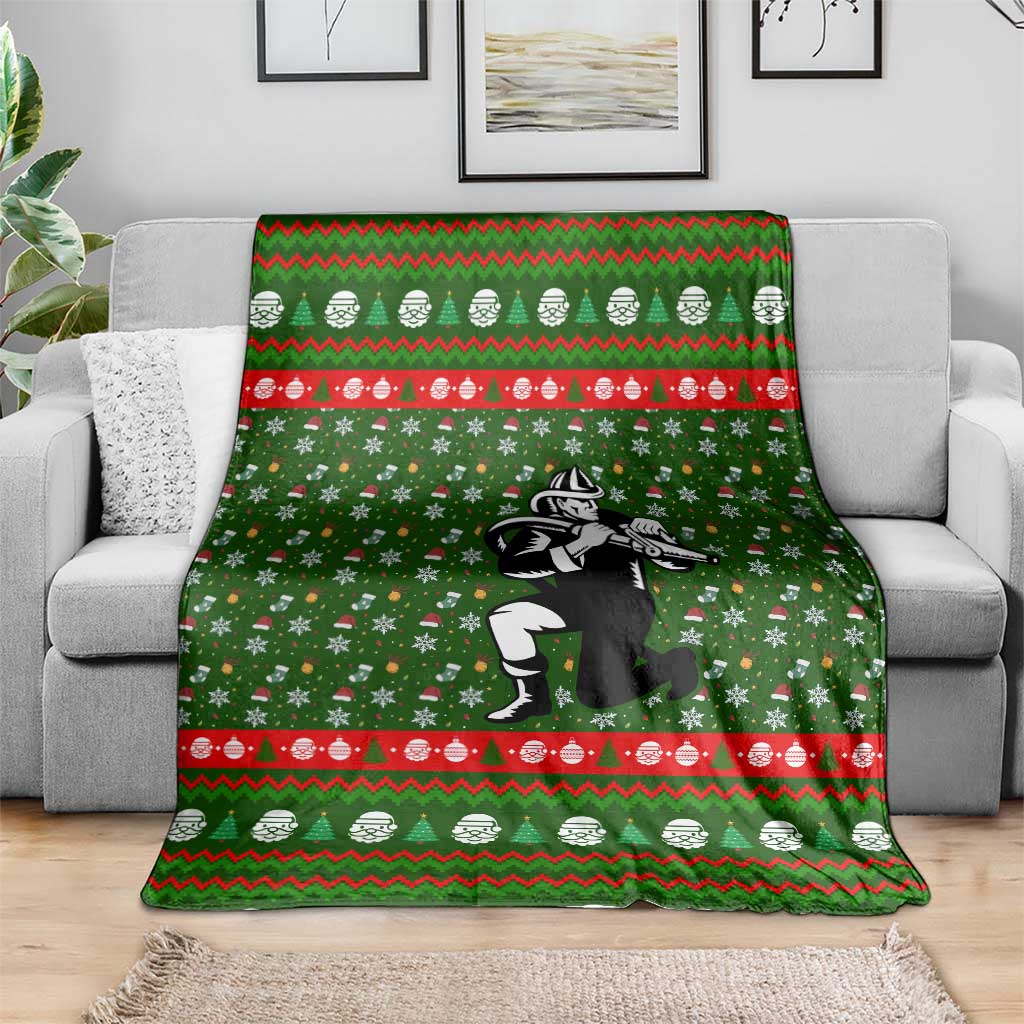 Awesome Firefighter Christmas Blanket Xmas Holiday Patterns - Wonder Print Shop
