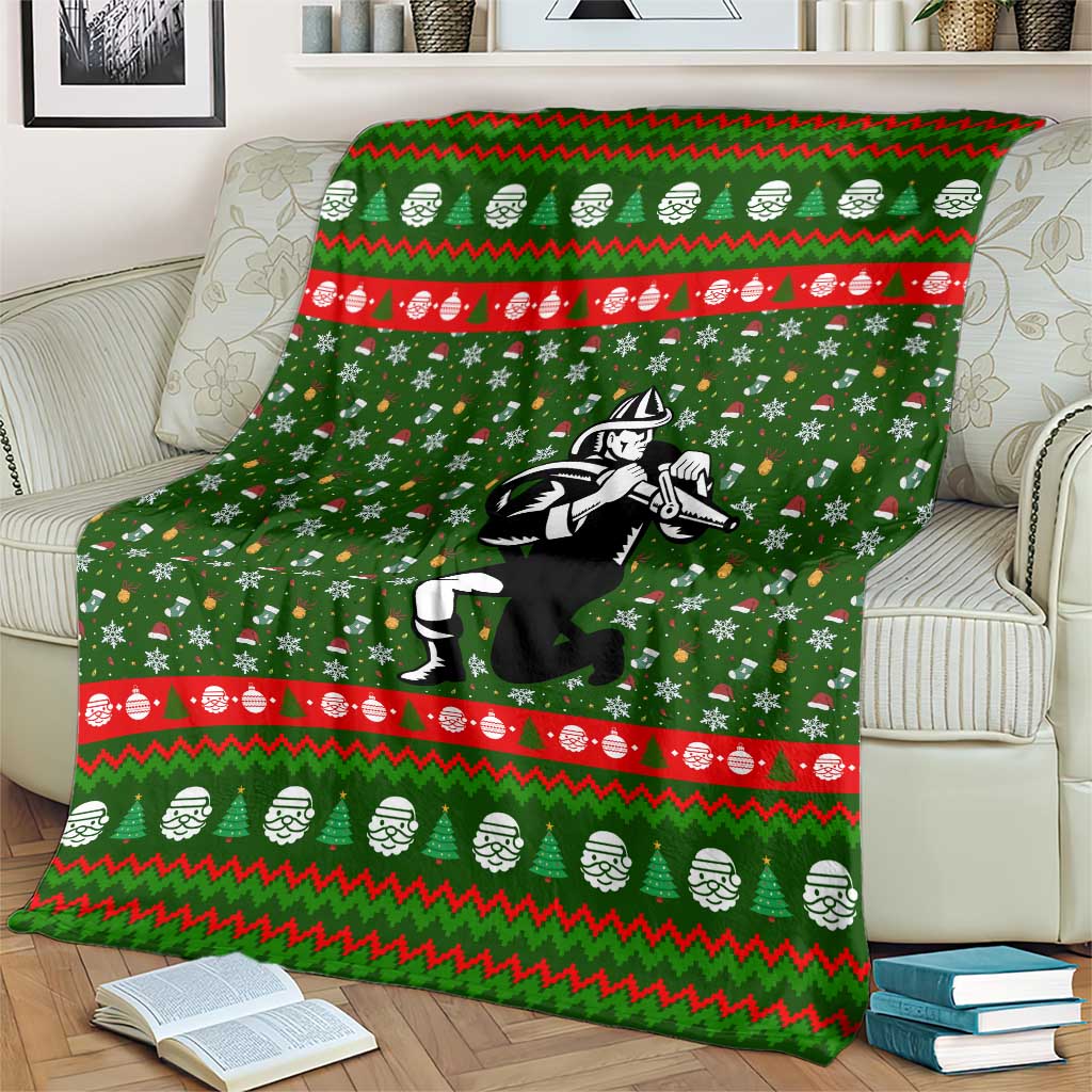 Awesome Firefighter Christmas Blanket Xmas Holiday Patterns - Wonder Print Shop