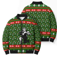 Awesome Firefighter Christmas Bomber Puffer Jacket Xmas Holiday Patterns - Wonder Print Shop