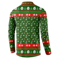 Awesome Firefighter Christmas Button Sweatshirt Xmas Holiday Patterns - Wonder Print Shop