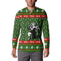 Awesome Firefighter Christmas Button Sweatshirt Xmas Holiday Patterns - Wonder Print Shop
