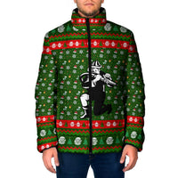 Awesome Firefighter Christmas Padded Jacket Xmas Holiday Patterns - Wonder Print Shop