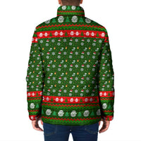 Awesome Firefighter Christmas Padded Jacket Xmas Holiday Patterns - Wonder Print Shop