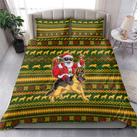 Awesome German Shepherd Dog Santa Claus Christmas Bedding Set Xmas Holiday Patterns - Wonder Print Shop