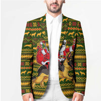 Awesome German Shepherd Dog Santa Claus Christmas Blazer Xmas Holiday Patterns - Wonder Print Shop