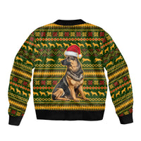 Awesome German Shepherd Dog Santa Claus Christmas Bomber Jacket Xmas Holiday Patterns - Wonder Print Shop