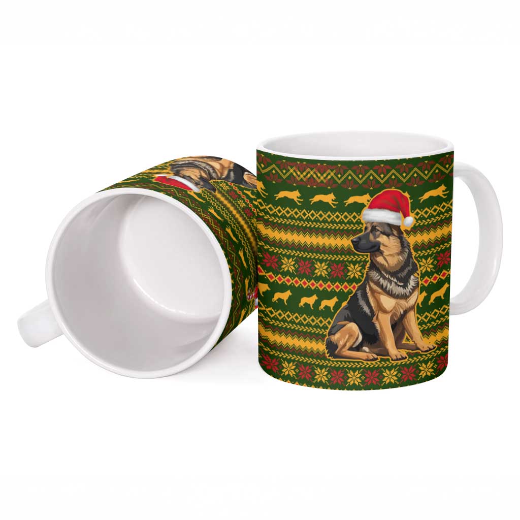 Awesome German Shepherd Dog Santa Claus Christmas Ceramic Mug Xmas Holiday Patterns - Wonder Print Shop