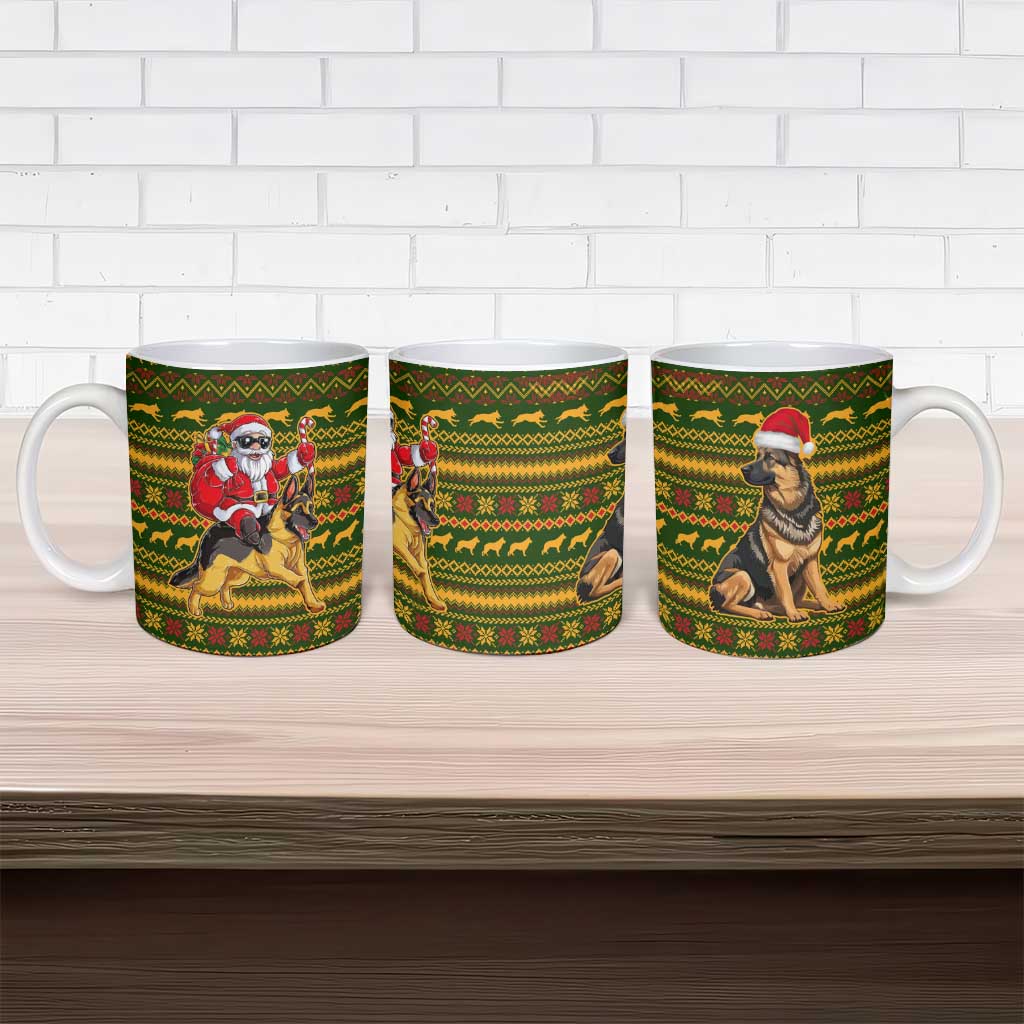 Awesome German Shepherd Dog Santa Claus Christmas Ceramic Mug Xmas Holiday Patterns - Wonder Print Shop